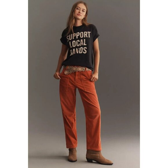 Pilcro Anthropologie NWT The Wanderer Relaxed-Leg Corduroy Pants in Red - Picture 1 of 10